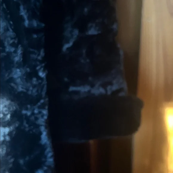 Vintage beautiful  black full length faux fur coat size XL - Picture 4 of 7